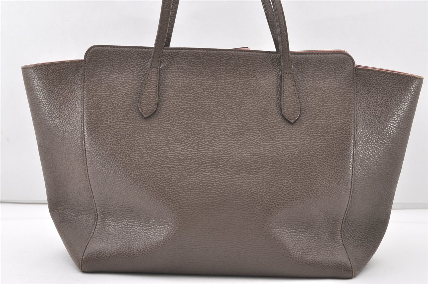 Authentic GUCCI Swing Large Shoulder Tote Bag Leather 354397 Brown 8013J