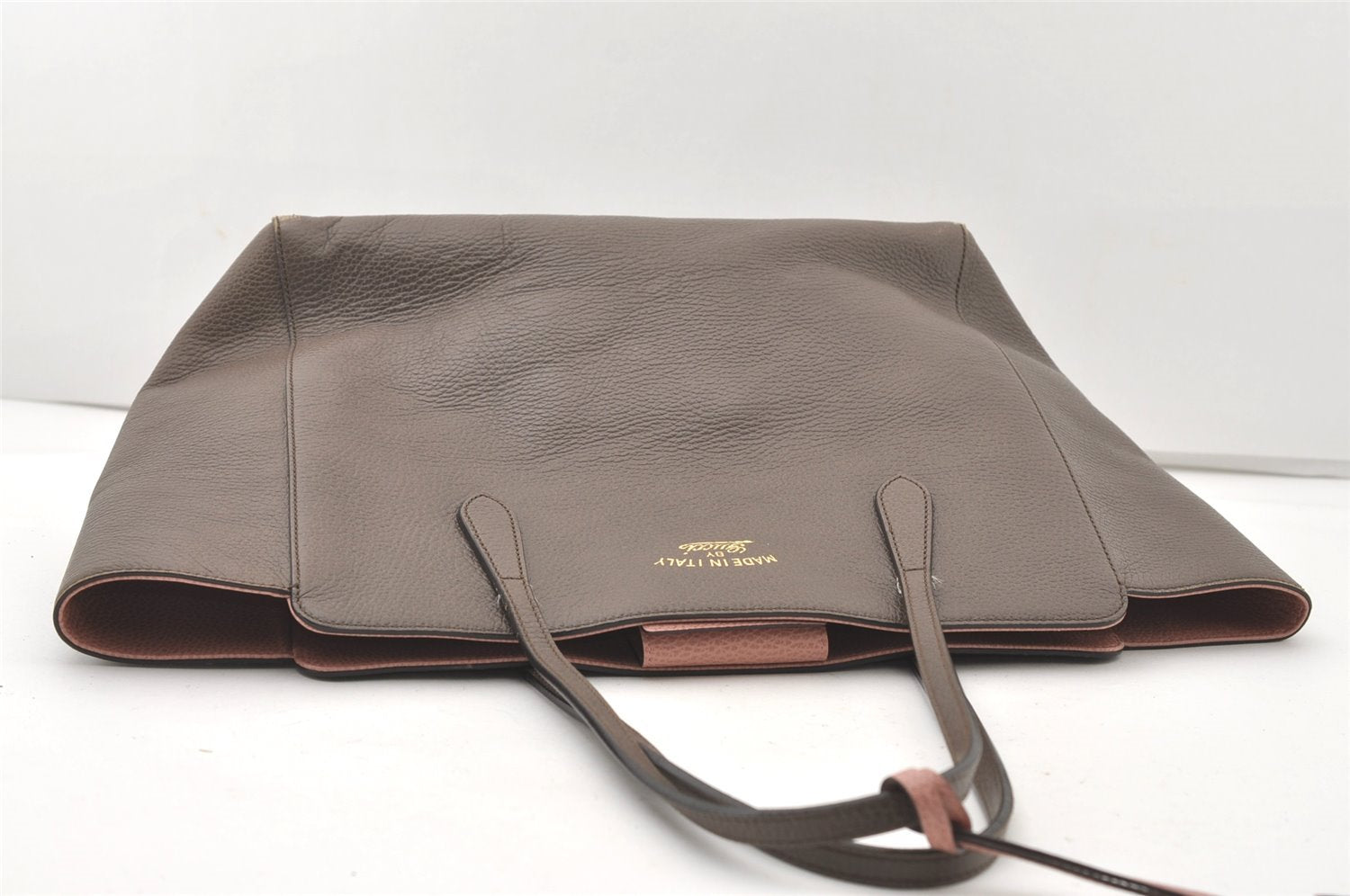 Authentic GUCCI Swing Large Shoulder Tote Bag Leather 354397 Brown 8013J