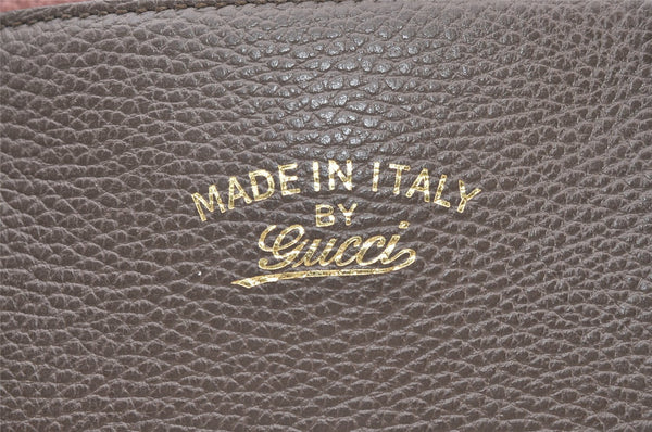 Authentic GUCCI Swing Large Shoulder Tote Bag Leather 354397 Brown 8013J