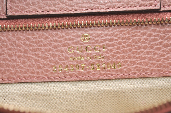 Authentic GUCCI Swing Large Shoulder Tote Bag Leather 354397 Brown 8013J