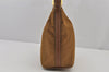 Authentic PRADA Nylon Tessuto Leather Shoulder Hand Bag Purse Brown 8014J