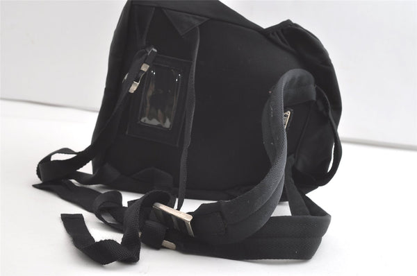 Authentic PRADA Vintage Nylon Tessuto Drawstring Backpack Black 8015J