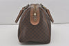 Authentic CELINE Macadam Blason Pattern Hand Boston Bag PVC Leather Brown 8016I