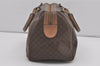 Authentic CELINE Macadam Blason Pattern Hand Boston Bag PVC Leather Brown 8016I