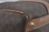 Authentic CELINE Macadam Blason Pattern Hand Boston Bag PVC Leather Brown 8016I