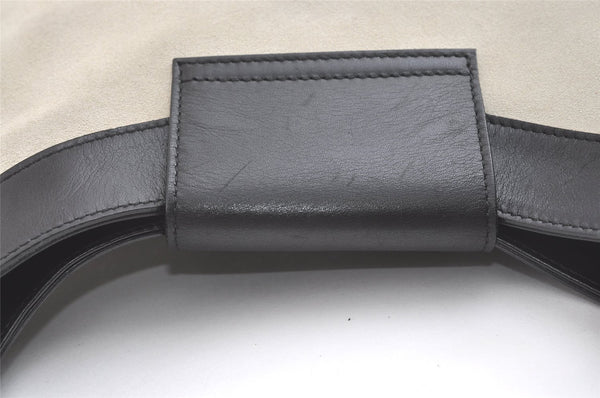 Authentic GUCCI Vintage Shoulder Bag Suede Leather 0014129 Light Gray 8016J