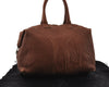 Authentic YVES SAINT LAURENT Easy Boston Bag Leather 208314 Brown 8018I