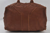 Authentic YVES SAINT LAURENT Easy Boston Bag Leather 208314 Brown 8018I