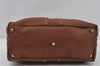 Authentic YVES SAINT LAURENT Easy Boston Bag Leather 208314 Brown 8018I