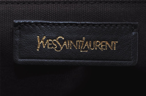 Authentic YVES SAINT LAURENT Easy Boston Bag Leather 208314 Brown 8018I