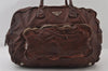 Authentic PRADA Vintage Leather Nappa Hand Boston Bag Brown 8019I