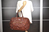 Authentic PRADA Vintage Leather Nappa Hand Boston Bag Brown 8019I