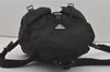 Authentic PRADA Nylon Tessuto Leather Drawstring Backpack Purse Black 8020I