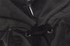 Authentic PRADA Nylon Tessuto Leather Drawstring Backpack Purse Black 8020I