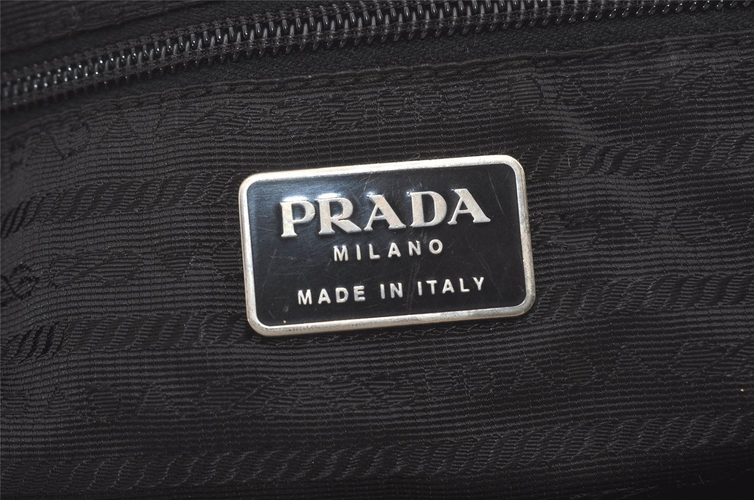 Authentic PRADA Nylon Tessuto Leather Drawstring Backpack Purse Black 8020I