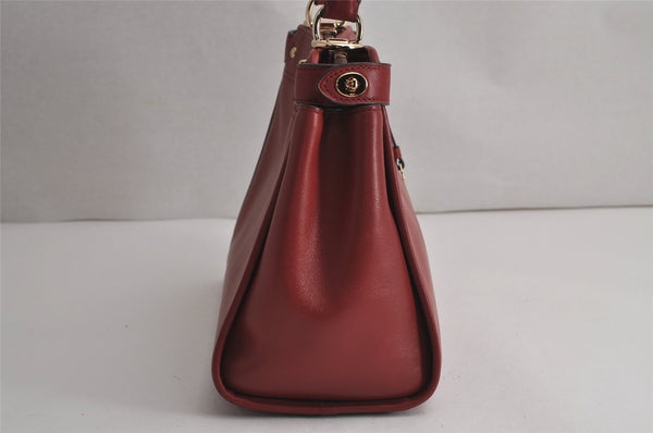 Authentic COACH Vintage 2Way Shoulder Hand Bag Purse Leather Red 8020J