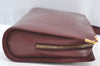 Authentic Cartier Must de Cartier Clutch Bag Purse Leather Bordeaux Red 8021H