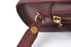 Authentic Cartier Must de Cartier Clutch Bag Purse Leather Bordeaux Red 8021H