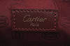 Authentic Cartier Must de Cartier Clutch Bag Purse Leather Bordeaux Red 8021H