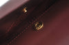 Authentic Cartier Must de Cartier Clutch Bag Purse Leather Bordeaux Red 8021H