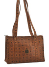 Authentic MCM Visetos Leather Vintage Shoulder Tote Bag Brown 8021I