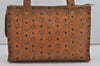 Authentic MCM Visetos Leather Vintage Shoulder Tote Bag Brown 8021I