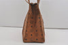 Authentic MCM Visetos Leather Vintage Shoulder Tote Bag Brown 8021I