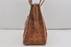 Authentic MCM Visetos Leather Vintage Shoulder Tote Bag Brown 8021I