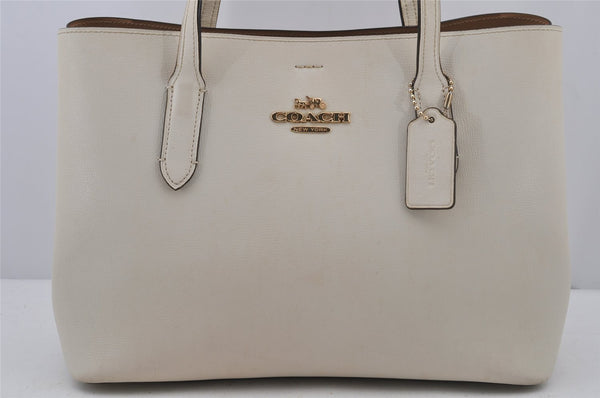 Authentic COACH Vintage 2Way Shoulder Hand Bag Leather F48733 White 8021J