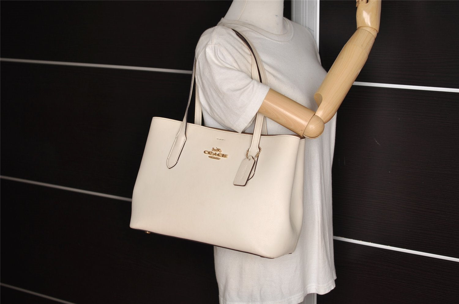 Authentic COACH Vintage 2Way Shoulder Hand Bag Leather F48733 White 8021J