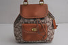 Authentic COACH Vintage Signature Backpack Canvas Leather CH591 Brown 8022J