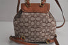 Authentic COACH Vintage Signature Backpack Canvas Leather CH591 Brown 8022J