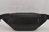 Authentic COACH Signature Waist Body Bag Purse PVC Leather C3765 Black 8026J