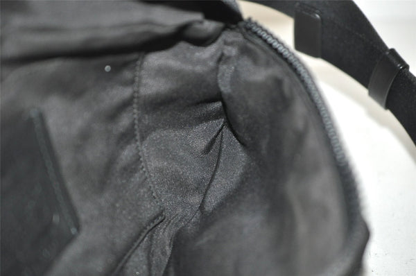 Authentic COACH Signature Waist Body Bag Purse PVC Leather C3765 Black 8026J