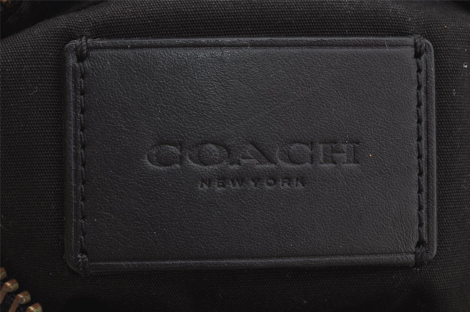 Authentic COACH Signature Waist Body Bag Purse PVC Leather 40345 Black 8027J