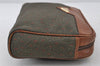 Authentic YVES SAINT LAURENT Clutch Hand Bag Purse PVC Leather Khaki 8030I