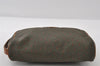 Authentic YVES SAINT LAURENT Clutch Hand Bag Purse PVC Leather Khaki 8030I