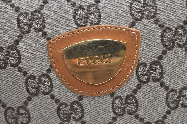 Authentic GUCCI Vintage Shoulder Cross Body Bag Purse GG PVC Leather Brown 8033J