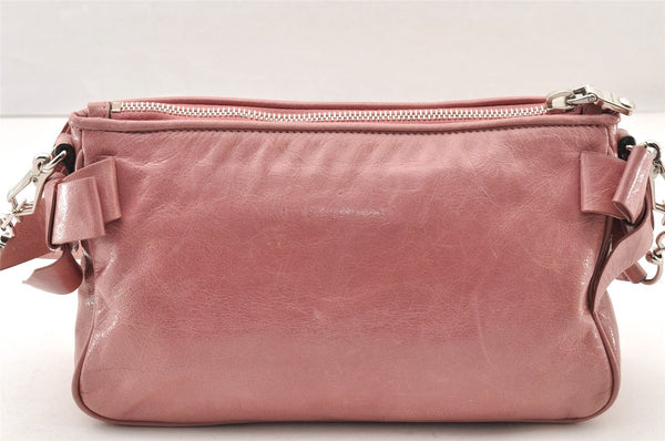 Authentic MIU MIU Vitello Lux Leather Shoulder Cross Body Bag RR1892 Pink 8034I