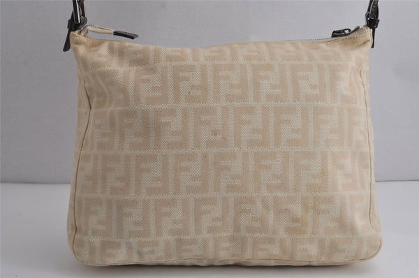 Authentic FENDI Zucca Vintage Shoulder Hand Bag Canvas Leather Beige 8034J