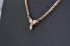 Authentic Christian Dior Gold Tone Rhinestone Chain Pendant Necklace CD 8035I