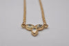 Authentic Christian Dior Gold Tone Rhinestone Chain Pendant Necklace CD 8035I