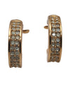 Authentic Christian Dior Rhinestone Clip-On Earrings Gold Plated CD 8037I