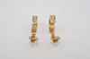 Authentic Christian Dior Rhinestone Clip-On Earrings Gold Plated CD 8037I