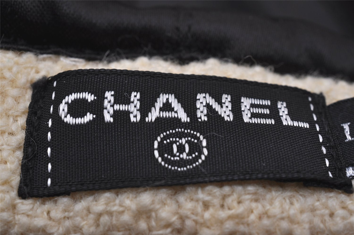 Authentic CHANEL Vintage Beret Hat Wool Size L 20.9