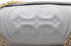 Authentic TORY BURCH Fleming Chain Shoulder Cross Bag Leather Light Blue 8039I