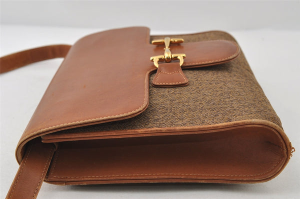 Authentic GUCCI Horsebit 2Way Clutch Shoulder Bag Canvas Leather Beige 8040I