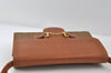 Authentic GUCCI Horsebit 2Way Clutch Shoulder Bag Canvas Leather Beige 8040I