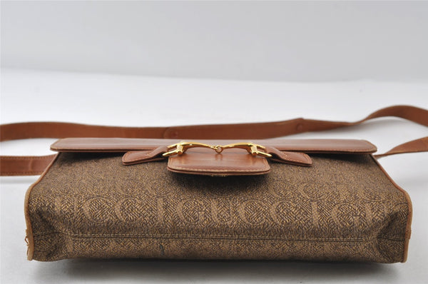 Authentic GUCCI Horsebit 2Way Clutch Shoulder Bag Canvas Leather Beige 8040I