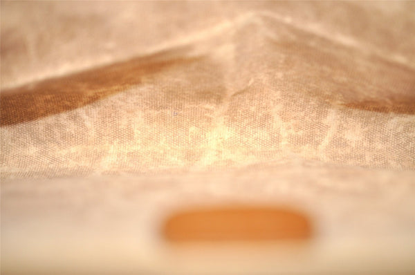 Authentic GUCCI Horsebit 2Way Clutch Shoulder Bag Canvas Leather Beige 8040I